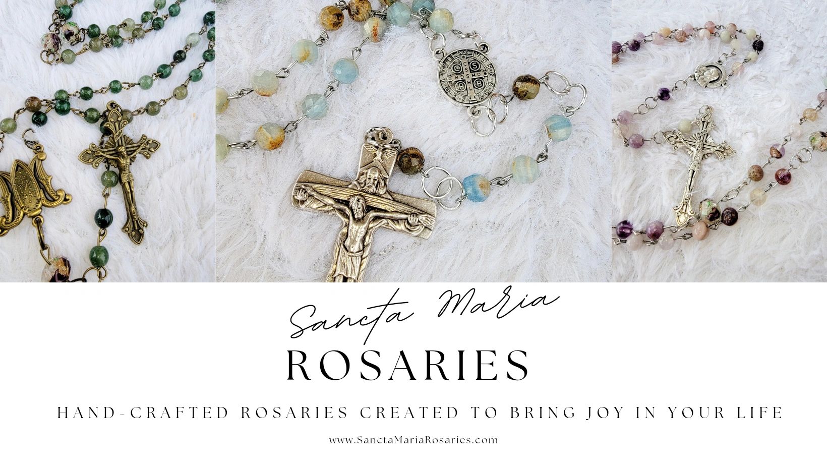 5 decade; multicolored earth tones, natural stone rosary: sky blue